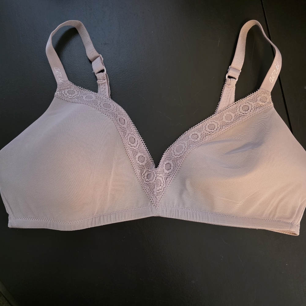 Aerie Delicate Lace Trim Wireless Bra - Pinkish beige